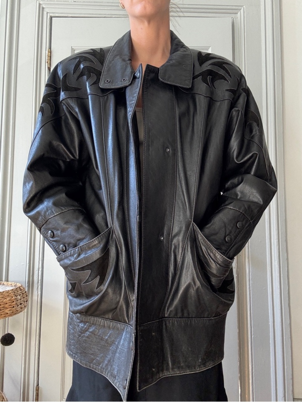 Serge Hervet Black Leather Jacker